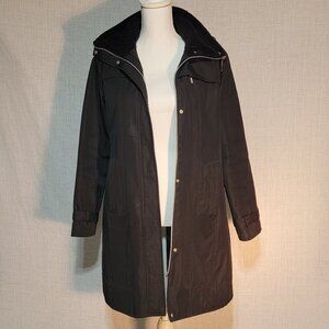 BLACK WOMEN'S WINTER RAINCOAT/ALL-PURPOSE COAT W/HOOD WEATHERPROOF BRAND